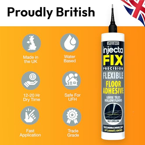 Inject-A-Fix 300ml - Forte Adesivo Autoadesivo Flexibile - Arresta Lastre Instabili e Piani di Legno Lucidi - Incluso Ji